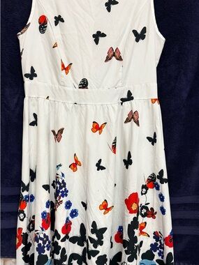 Women’s White Butterfly & Floral Sundress